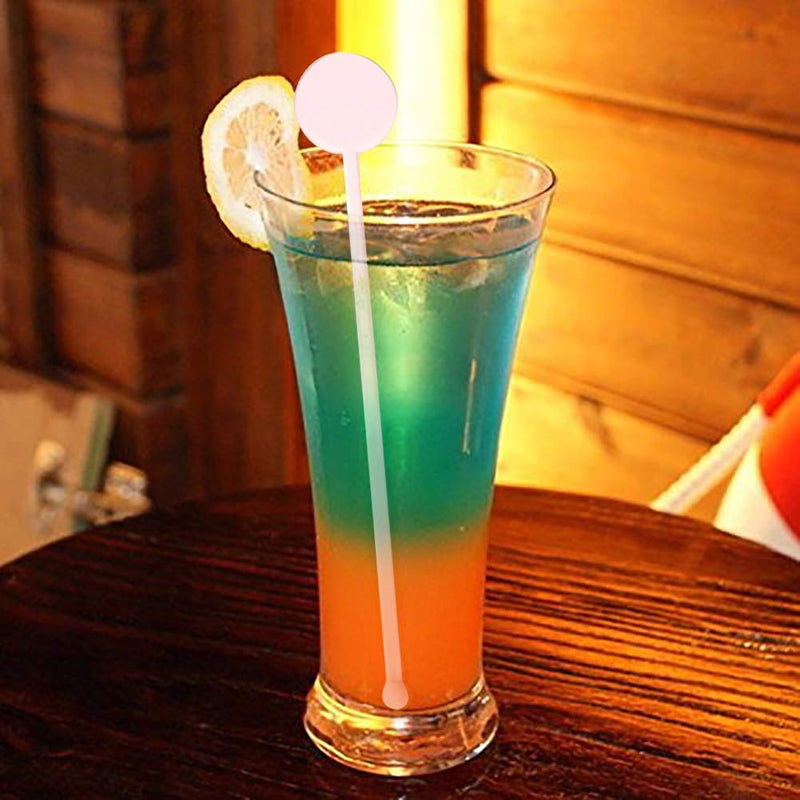 FOYARA 7 Inches Cocktail Swizzle Stick - Disc Top Drink Stirrers Plastic Coffee Whiskey Stirrers Pack of 50 - Image 4